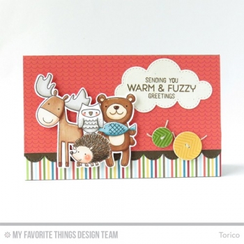 MFT Die-Namics Stanz & Stempel Set - Warm & Fuzzy Friends