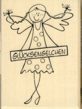 % Glücksengelchen Holzstempel %