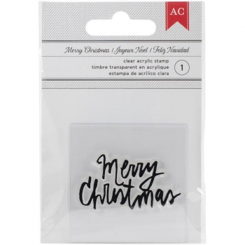 American Crafts Clear Stamp - Merry Christmas - Handgeschrieben