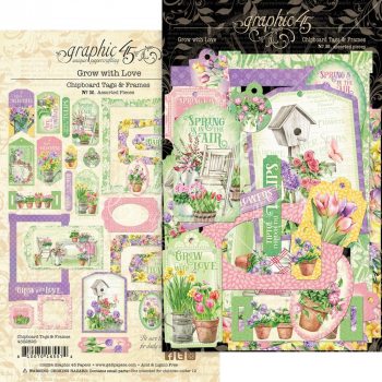 Graphic 45 Chipboard Tags & Frames - Grow with Love