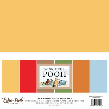 Echo Park - Coordinating Solid Paper Pack - 12" x 12" - Winnie The Pooh