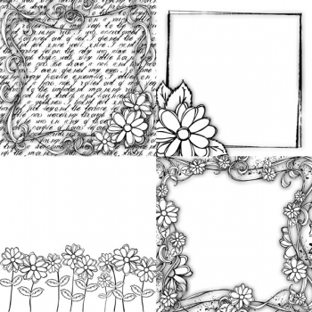 Prima Marketing-Clear Paintables "Rahmen / Blumen "