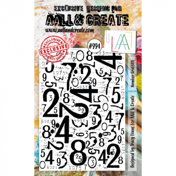 AALL & CREATE Clear Stamps - Number Graffitti #994