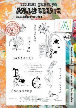 AALL & CREATE Clear Stamps - Elegant Spring Florals #623