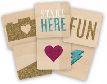 Heidi Swapp 4" x 4" Cards - Wood 6 Stk.