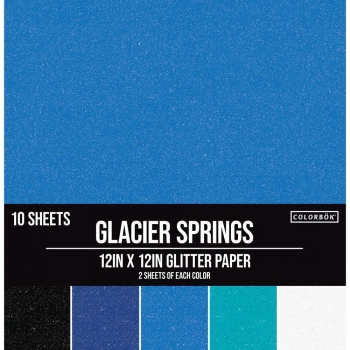 Colorbök Glitter Paper Pad - Glacier Springs - 12 x 12