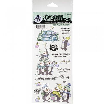Art Impressions Clear Stamps - Penguin Cheer Set
