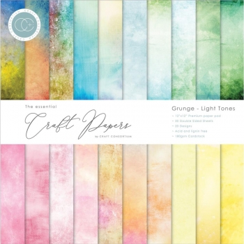 The essential Craft Papers Paper Pad - Grunge - Light Tones - 12 x 12