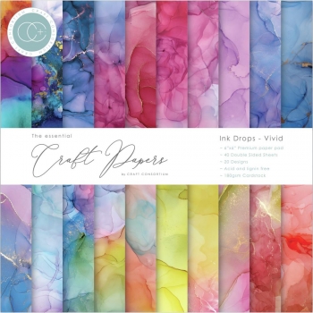 The essential Craft Papers Paper Pad - Ink Drops - Vivid 6 x 6