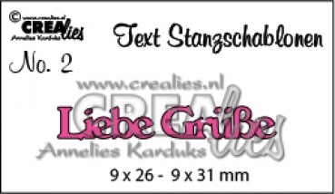 Crealies Text Stanze - Liebe Grüße