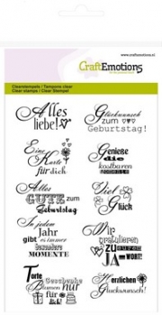 Craft Emotions Clear Stamps - Texte Glückwunsch