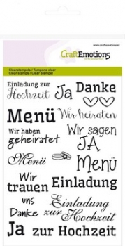 Craft Emotions Clear Stamps - Texte Hochzeit