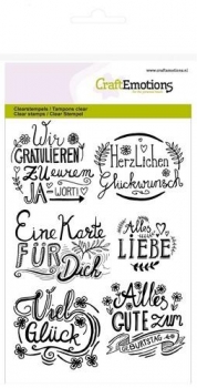 Craft Emotions Clear Stamps - Wir Gratulieren