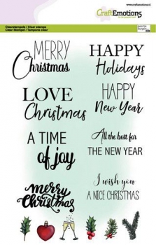 Craft Emotions Clear Stamps - Text Christmas Cards 