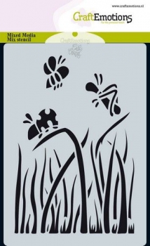 Craft Emotions Stencil - Gras & Käfer