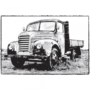 Darkroom Door Cling Photo Stamp - Farm Truck