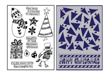 Dylusions Clear Stamps & Stencil Set - Dear Santa