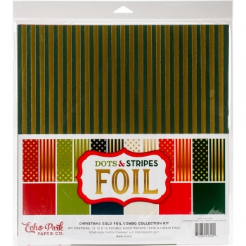 Echo Park - Collection Kit - 12" x 12" - Christmas Gold Foil