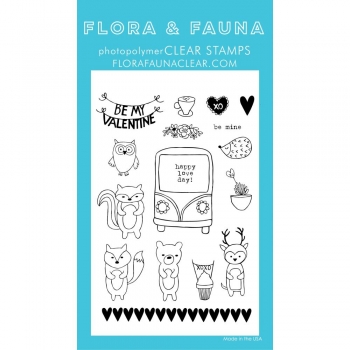 FLORA & FAUNA Clear Stamps - Critter Valentine Set