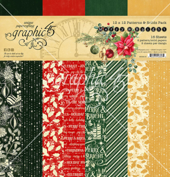 graphic 45 12" x 12" Patterns & Solids Pack - Merry & Bright