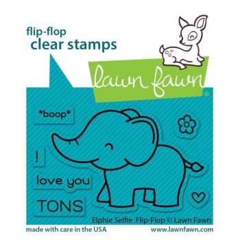 Lawn Fawn Clear Stamps - Elphie Selfie Flip-Flop