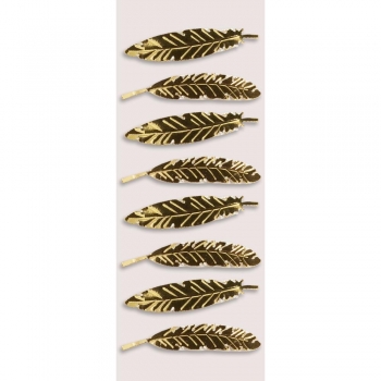 Little B Stickers - Gold Feathers