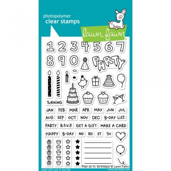 Lawn Fawn Clear Stamps - Plan on it: Birthdays