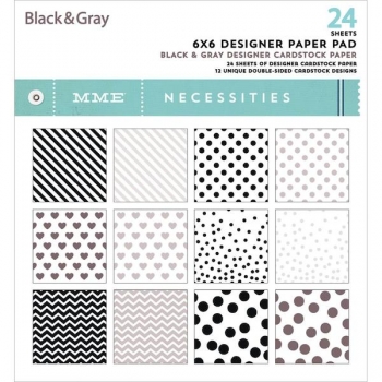 MME Paper Pad - 6" x 6" - Black & Gray