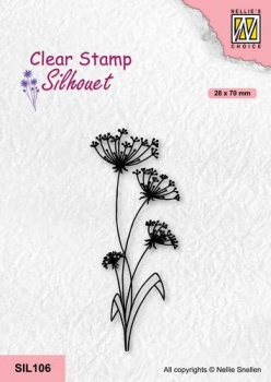 Nellie`s Choice Silhouette Clear Stamps - Flower 19