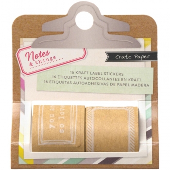 %American Crafts - 16 Kraft Sticker - Notes & Things %