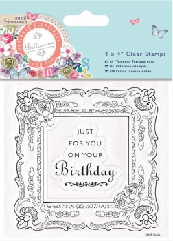 !Papermania Clear Stamp Set 100 x 100 mm - Bellissima - Picture Frame - 2 stck.!