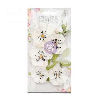Prima Marketing Mulberry Paper Flowers - Lovely Notes/Strawberry Milkshake 9 Stk.