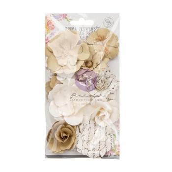 Prima Marketing Mulberry Paper Flowers - Marbled With Love/Strawberry Milkshake 9 Stk.