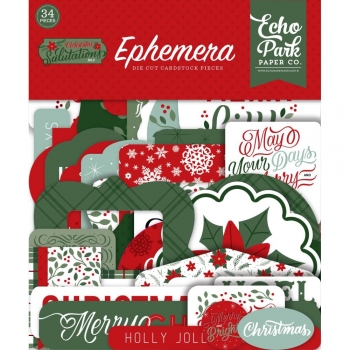 Echo Park Traveler`s Notebook Ephemera - Christmas Salutations