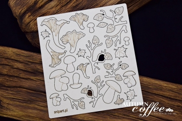 SnipArt Chipboards Autumn Coffee – Mushrooms