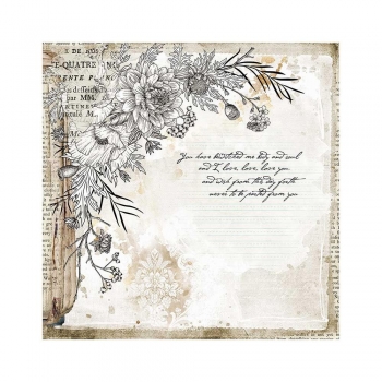 Stamperia - Romantic - Journal Corner W/Flower 12" x 12"