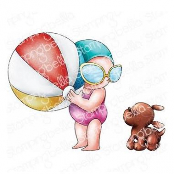 Stampingbella - Summer Bundle Girl with Beach Ball & Puppy