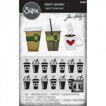 Sizzix Sidekick Side-Order Thinlits/ Texture Fades - Fresh Brewed