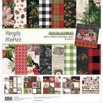 Simple Stories Collection Kit - Simple Vintage Christmas Lodge - 12"