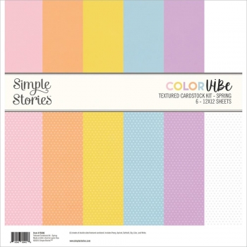 Simple Stories Color Vibe - Textured Cardstock Kit - Spring 12" x 12"