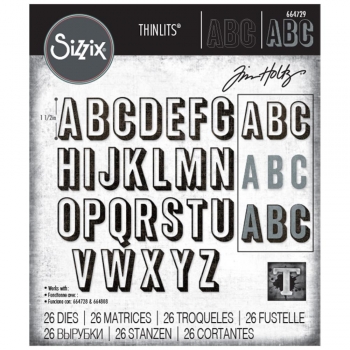 Sizzix Tim Holtz Thinlits - Alphanumerics Shadow Upper