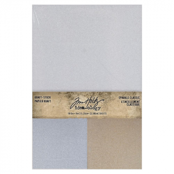 Tim Holtz Idea-Ology Kraft-Stock Pad 6"X9" - Sparkle Classic