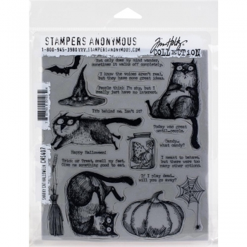 Tim Holtz Stempelset - Snarky Cat Halloween