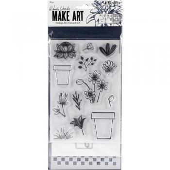 Wendy Wechi Stamp, Die & Stencil Set - Flower Pot