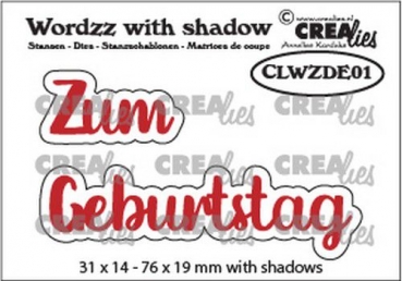 Crealies Mini Text Stempel - Zum Geburtstag