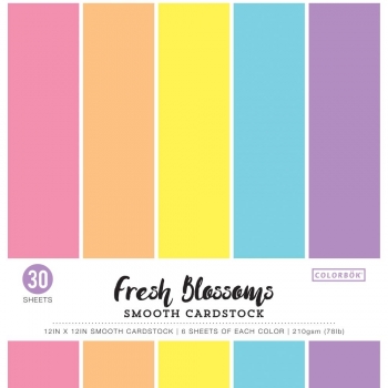 Colorbök Smoth Cardstock Pad - Fresh Blossoms - 12 x 12