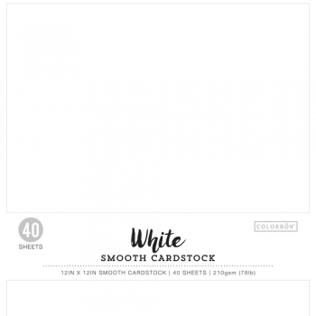 Colorbök Smoth Cardstock Pad - White - 12 x 12