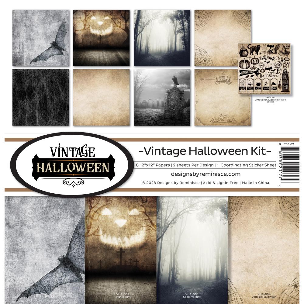 Stamping-Fairies Reminisce Collection Kit 12 x 12 Vintage Halloween  KIT