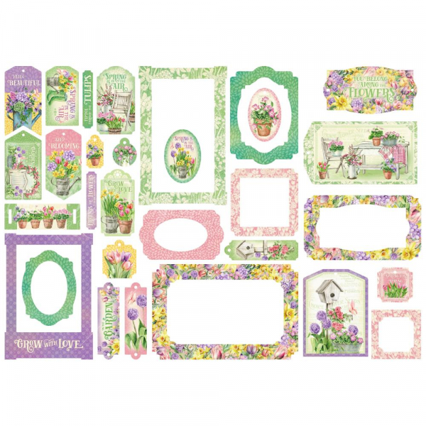 Graphic 45 Chipboard Tags & Frames - Grow with Love