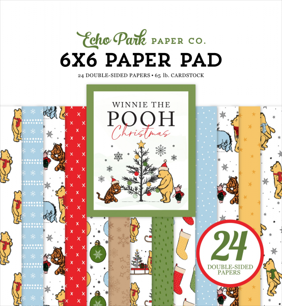 Echo Park Paper Pack - Winnie the Pooh Christmas - 6" x 6"